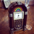 JUKEBOX MINIATURE MUSIC VINTAGE STYLE COLLECTIBLE MINI CLOCK GIFT IDEA