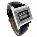 CUSTOM KERALA TRANCE RARE BINARY LED WATCH w/ SWAROVSKI CRYSTALS & CIRCUIT BOARD FACE