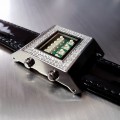 CUSTOM KERALA TRANCE RARE BINARY LED WATCH w/ SWAROVSKI CRYSTALS & CIRCUIT BOARD FACE