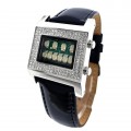 CUSTOM KERALA TRANCE RARE BINARY LED WATCH w/ SWAROVSKI CRYSTALS & CIRCUIT BOARD FACE