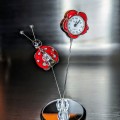 LADYBUG & FLOWER MINIATURE DESK CLOCK