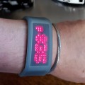 MATRIX CUFF - VERY RARE VINTAGE SCROLLING LED WATCH IN TRANSLUCENT GEL CASE