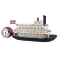 PADDLE WHEELER MINIATURE RIVER BOAT MINI CLOCK COLLECTIBLE DESKTOP GIFT