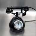 VINTAGE PHONE MINIATURE CLOCK DIE-CAST COLLECTIBLE FIGURINE