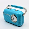 MINI VINTAGE STYLE TRANSISTOR RADIO DESK MINIATURE CLOCK
