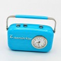 MINI VINTAGE STYLE TRANSISTOR RADIO DESK MINIATURE CLOCK
