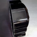REFLECTION LED WATCH STAINLESS STEEL JAPANESE BLUE DISPLAY ASYMMETRIC DESIGNER WATCHES