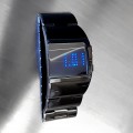 REFLECTION LED WATCH STAINLESS STEEL JAPANESE BLUE DISPLAY ASYMMETRIC DESIGNER WATCHES