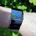 REFLECTION LED WATCH STAINLESS STEEL JAPANESE BLUE DISPLAY ASYMMETRIC DESIGNER WATCHES