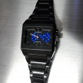 LWS SHADOW WATCH STAINLESS STEEL DUAL TIMEZONE HYBRID ANALOG LED UNISEX JAPANESE WATCHES 