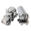 TRACTOR TRUCK MINIATURE HWY TANKER SLEEPER VEHICLE COLLECTIBLE DESKTOP MINI CLOCK 
