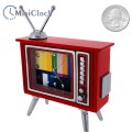 TELEVISION MINIATURE RETRO TUBE TV HOME ENTERTAINMENT COLLECTIBLE MINI CLOCK