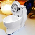 TOILET MINIATURE COLLECTIBLE DESKTOP BATHROOM MINI CLOCK 
