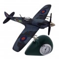 FIGHTER PLANE WW2 MINIATURE COLLECTIBLE AIRPLANE DESK CLOCK