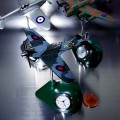 FIGHTER PLANE WW2 MINIATURE COLLECTIBLE AIRPLANE DESK CLOCK