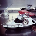 BOAT MINIATURE YACHT COLLECTIBLE MARINE COLLECTIBLE MINI CLOCK