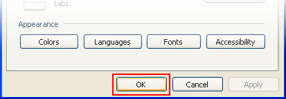 Menu with OK Button Highlighted